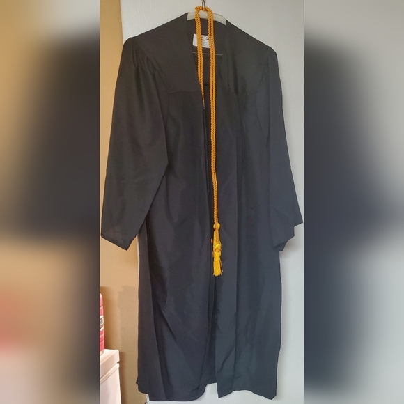 Matte Black Graduation Gown & Honor Cords - Picture 1 of 3